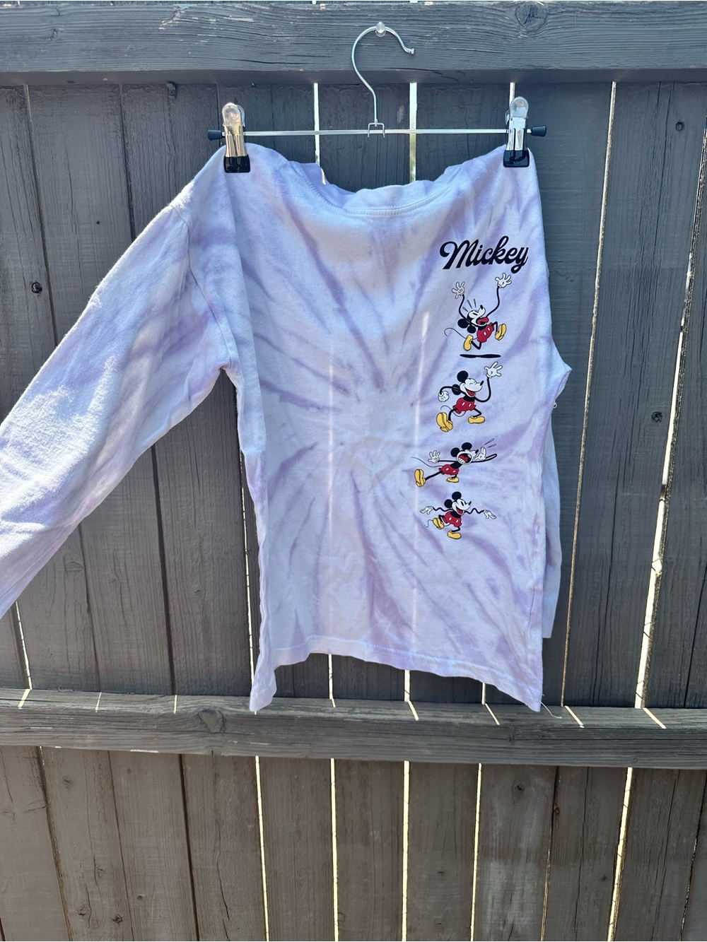 Zara Lavender Tie-Dye Mickey Long Sleeve Sweatshirt